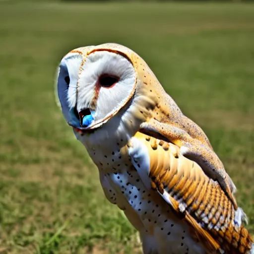 Prompt: i saw a psychotic barn owl up close