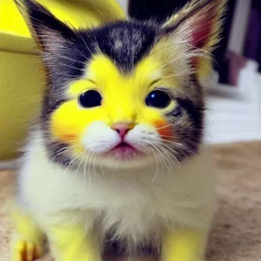 Image similar to merge of pikachu and the cutest kitten ever