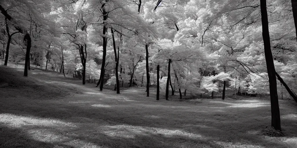 Prompt: infrared photography of a forest