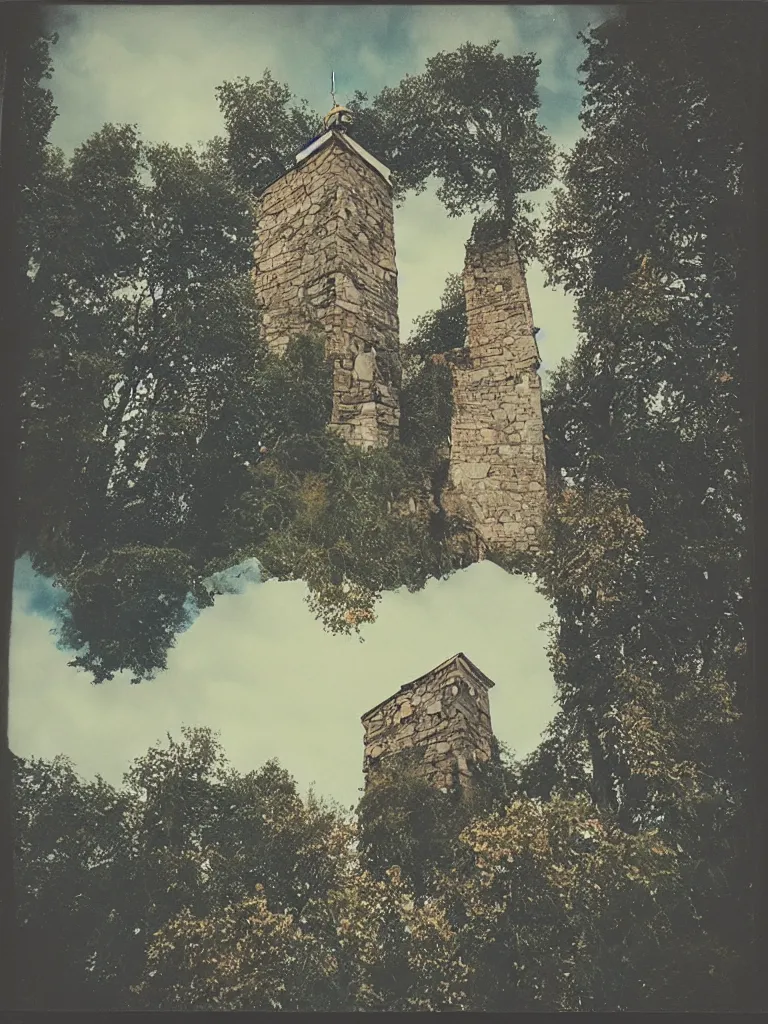 Image similar to Instax photo of a svan tower by Oleg Oprisco