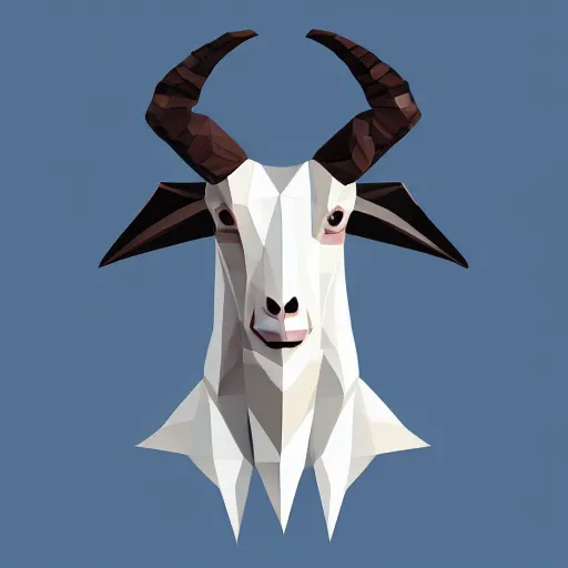 Prompt: demonic goat vector illustration, low poly