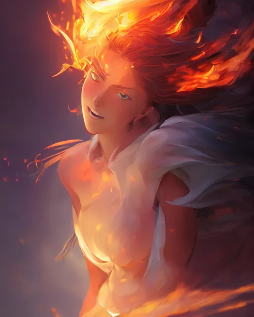 Image similar to the goddess of fire, spunk and intense beauty, full shot, atmospheric lighting, detailed face, by makoto shinkai, stanley artgerm lau, wlop, rossdraws