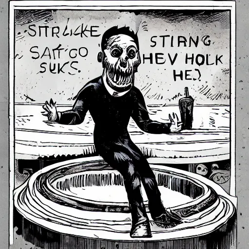 Prompt: a man cut into thick slices as he hovers in the air very cinematic award winning graphic novel horror grotesque weird strange scary