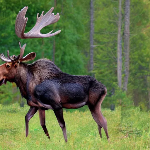 Prompt: speculative evolution of a moose