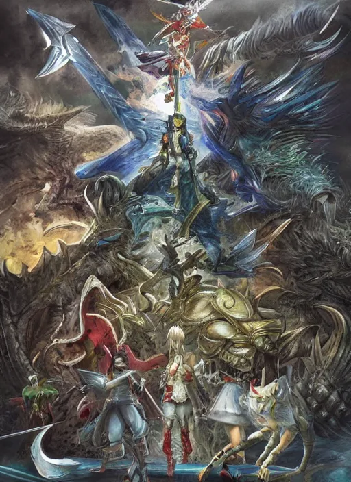 Image similar to very detailed concept art of final fantasy, detailed, sharp