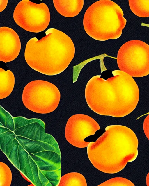 Prompt: persimmon illustration