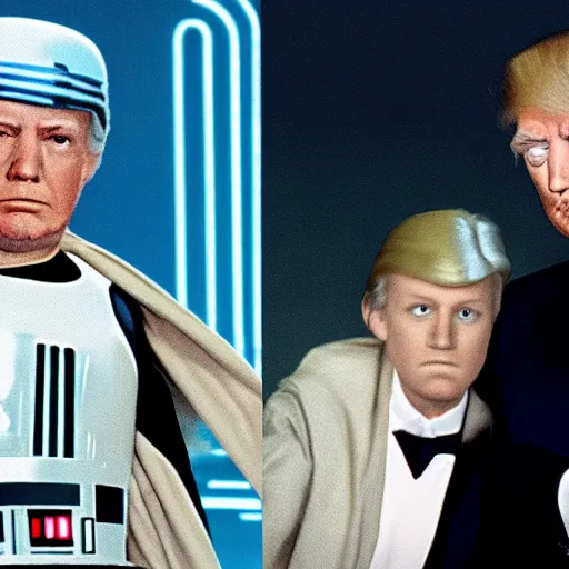 Image similar to donald trump in star wars a new hope cinematic