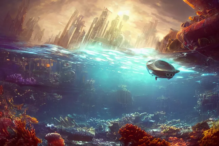 an epic landscape view of an underwater metropolis, | Stable Diffusion ...