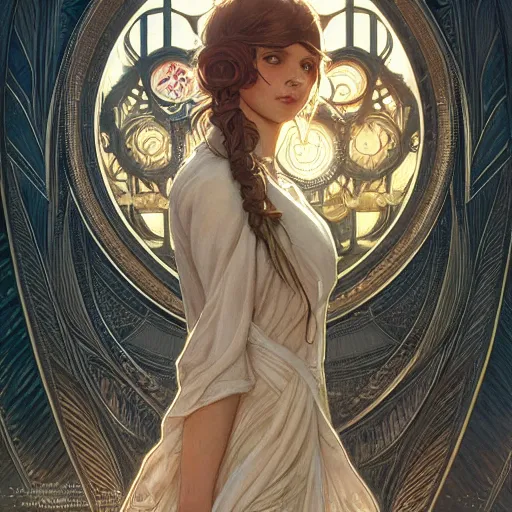 Image similar to ultra realistic illustration, gateway to a different realm, intricate, elegant, highly detailed, digital painting, artstation, concept art, smooth, sharp focus, illustration, art by artgerm and greg rutkowski and alphonse mucha