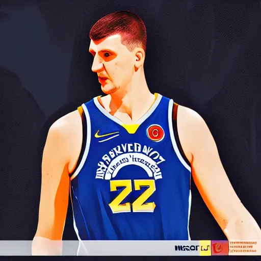 Image similar to nikola jokic digital art