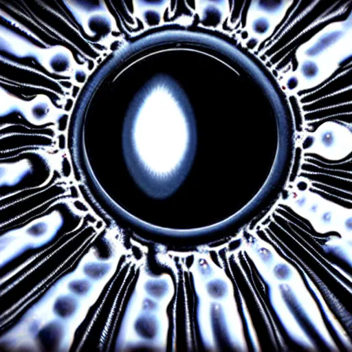 Image similar to Ferrofluid, programmable black goo, organic liquid metal, alien bioweapon