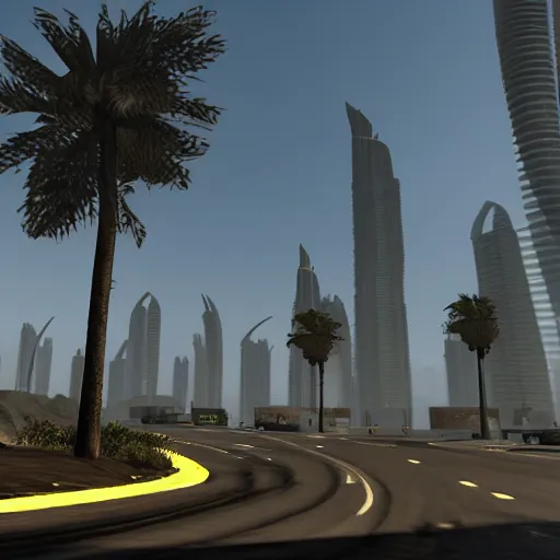 Prompt: gta : dubai, rim light