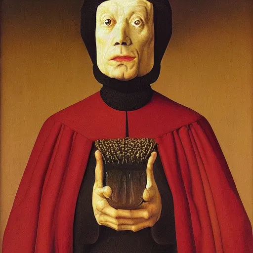 Prompt: portrait of a dramatic parot suffering, painting by Jan van Eyck, Audubon, Rene Magritte,