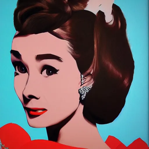 Image similar to audrey hepburn art by pedro campana