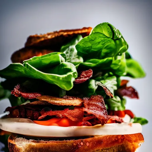 Prompt: close up high resolution photo of a blt, michelin star restaurant, very tasty, food photography, instagram, trending