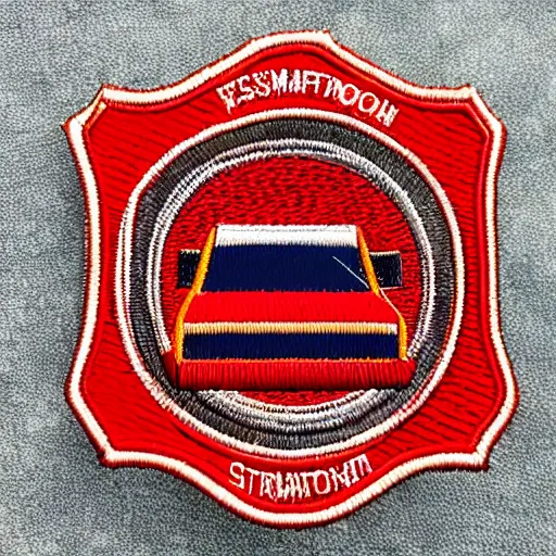 Image similar to simple et detailed fire station flame embroidered patch retro design