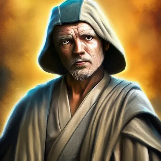 Image similar to stunning digital painting of a jedi master, highly realistic, highly detailed