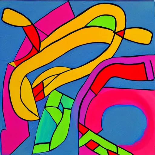 Image similar to abstract, rubber duck painting in the style of frank stella!, celtic knot patterns,