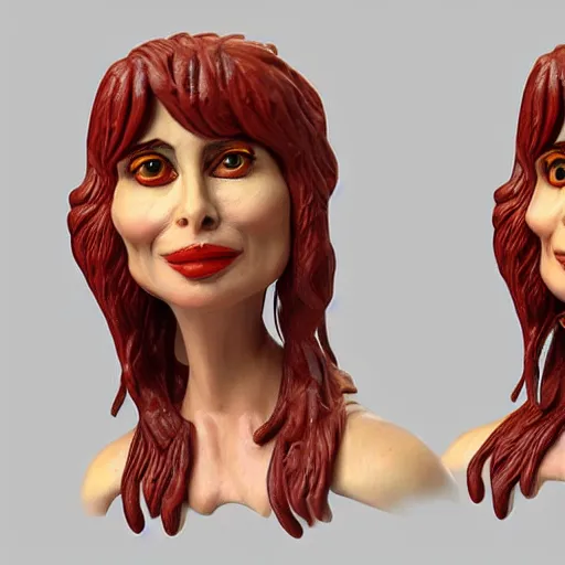 Image similar to rosanna arquette made out of polymer clay detailed sculpture trending on artstation