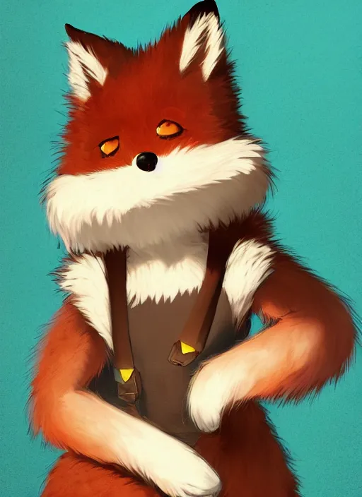 Image similar to a really cute fluffy fox furry character, pastel texture, matte painting hyperpop portrait trending on pixiv