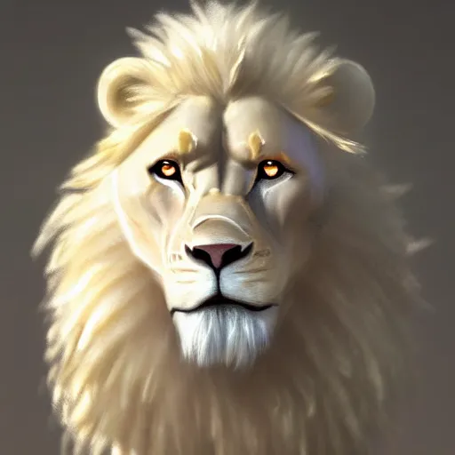 Image similar to a beautiful award winning commission of an anthro albino lion dressed in knight armour,digital art,art by greg rutkowski,character design by charles bowater,ross tran,photorealistic,highly detailed,detailed face,4k,dramatic,deviantart,artstation