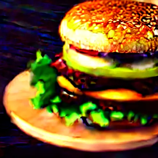 Image similar to a cat / burger hybrid, with fries, volumetric lighting, 4 k