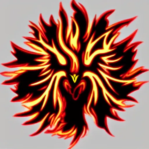 Image similar to an emoji of a phoenix in fire