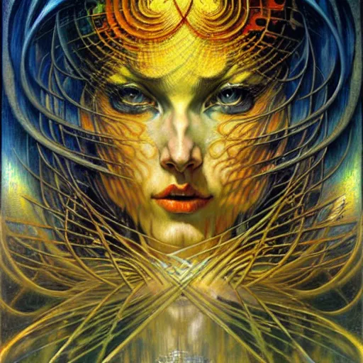 Image similar to Divine Chaos Engine by Karol Bak, Jean Delville, and Vincent Van Gogh