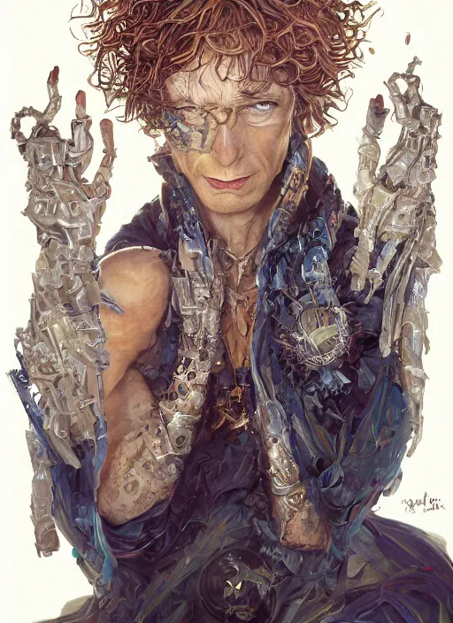 Image similar to high intricate painting of the sandman, full shot, neil gaiman, maria panfilova, andrea savchenko, mike kime, ludovic plouffe, qi sheng luo, oliver cook, julian calle, eddie mendoza, trending on artstation