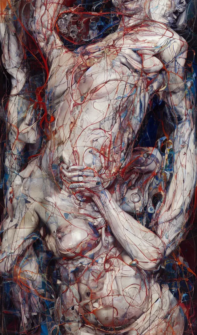 Image similar to it is only with the heart that one can see rightly ; what is essential is invisible to the eye. full body by jenny saville, scifi, neo - gothic, intricate, rich deep colors. part by james jean, part by adrian ghenie and gerhard richter.