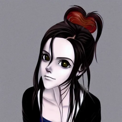 Image similar to Goth Emma Watson Anime Girl