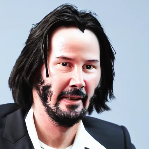 Image similar to Keanu Reeves as an amiibo, white background, product photo