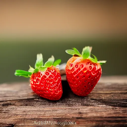 Image similar to a cedar - wood strawberry, bokeh photography