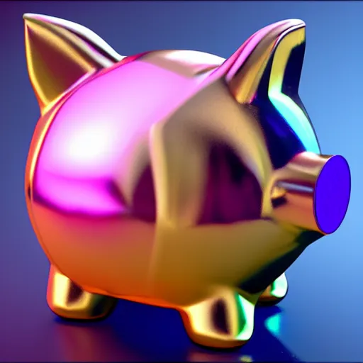 Image similar to a piggy bank made out of gems, unreal engine, path tracing