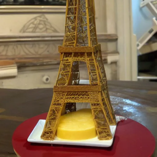 Image similar to the eiffel tower made out of cheese