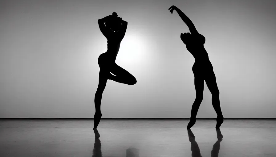 Prompt: contemporary dancers dancing artistic photography movement photorealistic volumetric cinematic light, award - winning