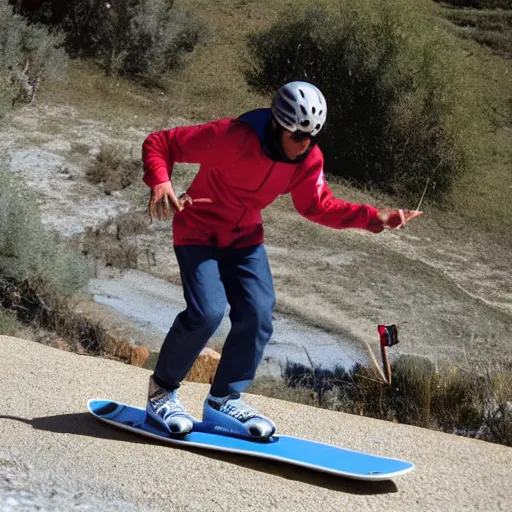 Image similar to francisco franco doing skatboard in el valle de los caidos ( spain )