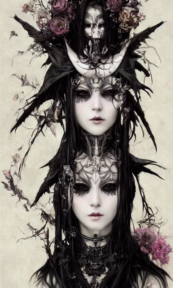 Prompt: !dream Full shot of a ghoulpunk high priestess, defined facial features, intricate, gothic punk, malice mizer, ai yazawa, symmetrical facial features. By Ruan Jia and Artgerm and Range Murata and WLOP and Ross Tran and William-Adolphe Bouguereau and Beeple. Key Art. Fantasy Illustration. award winning, Artstation, intricate details, realistic, Hyperdetailed, 8k resolution. Iridescent accents.