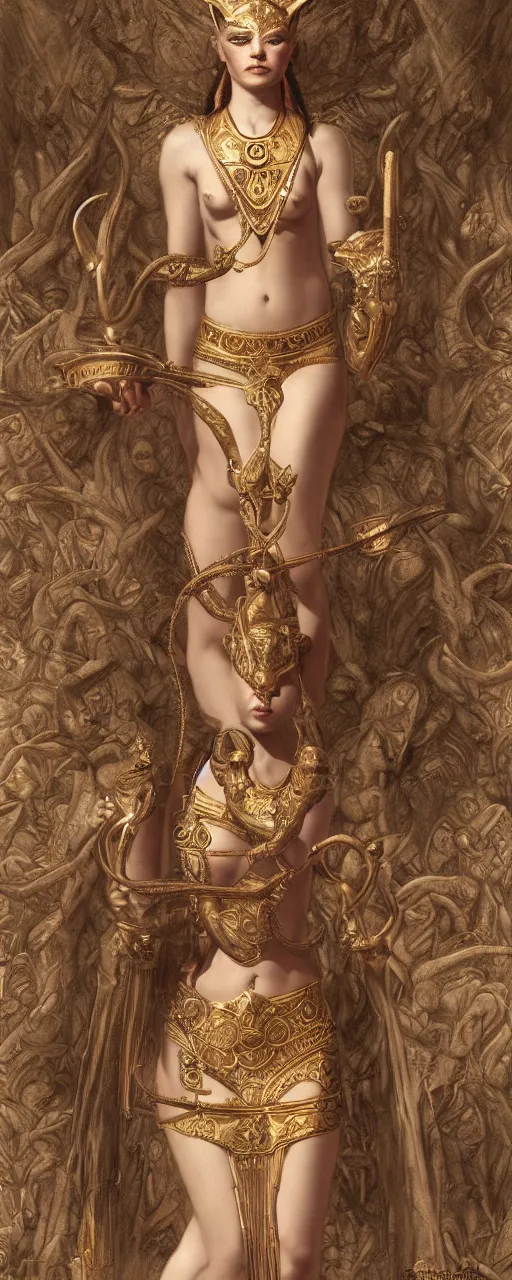 Image similar to goddess bastet, highly detailed, concept art, intricate, sharp focus, einar jonsson and bouguereau