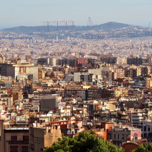 Prompt: skyline of barcelona from vallvidrera