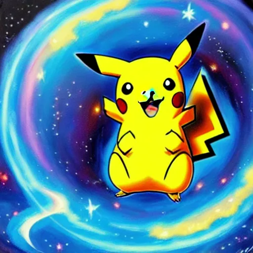 Prompt: pikachu wearing a spacesuite, scifi astral spirit space journey in oil painting, pulled into the spiral vortex, trending on artstation, award winning, emotional, highly detailed ethereal surrealist art