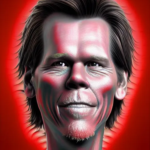 Image similar to ultra detailed kevin bacon shaped exactly like a bacon rendered by octane digital painting inspired by arcimboldo