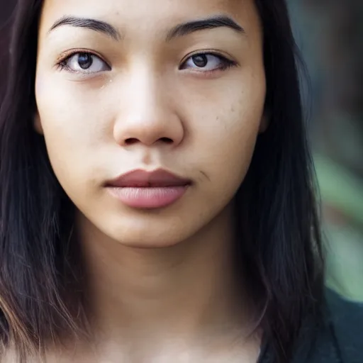 Prompt: half - thai, half german, face of a young woman