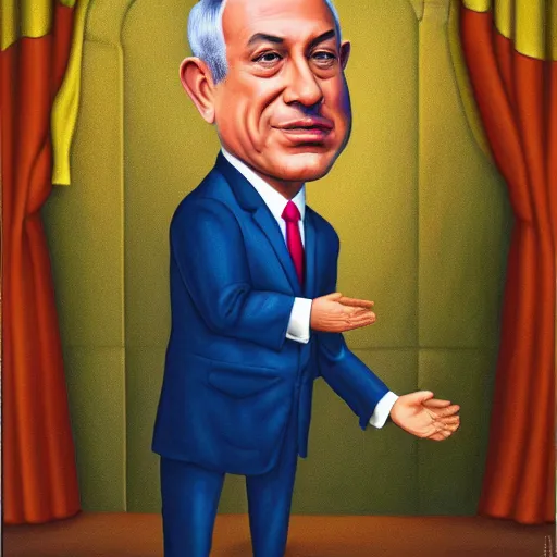 Prompt: benjamin netanyahu by todd schorr