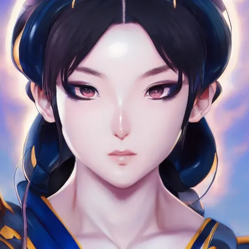 Image similar to A semi realistic anime portrait of Chun li, by Stanley Artgerm Lau, WLOP, Rossdraws, James Jean, Andrei Riabovitchev, Marc Simonetti, and Sakimichan, tranding on artstation, SFW version