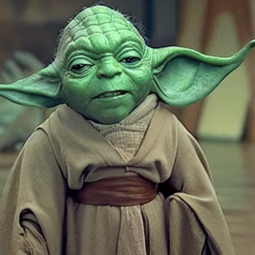 Image similar to Nicolas Cage as JediMaster Yoda