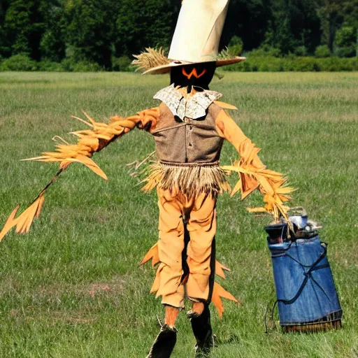 Image similar to a scarecrow doing a catwalk