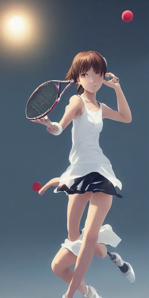 Prompt: a beautiful young elegant girl playing tennis, with a close-up of the upper body,Japanese anime style, gorgeous atmosphere, full of details, matte painting, concept art, smooth, by Shinkai Makoto and Ina Wong and wlop ，trending on cgsociety and artstation，8kHDR，light effect