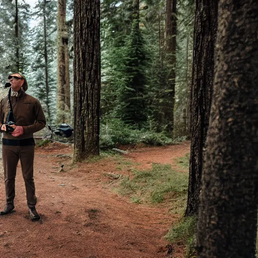 Prompt: A news reporter who is a deer speaks into a microphone while standing in the Siuslaw National Forest | 25mm f/1.8