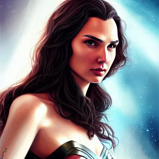 Prompt: portrait of gal gadot by charlie bowater